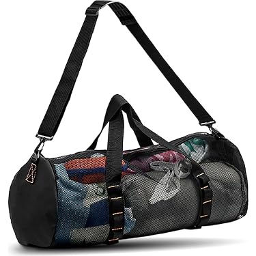 Sac De Plongée En Maille 68 X 48 Cm – Nylon Résistant, Cordon De Serrage, Léger 70 G, Pour Palmes Et équipement