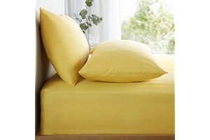Appletree Prześcieradło z gumką na łóżko Super King - 182 x 200 x 28 cm - jednokolorowa pościel - jasnożółte prześcieradło na łóżko super king-size, miękkie i luksusowe, 100% bawełna