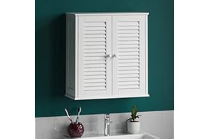 Bath Vida Szafka łazienkowa z 2 drzwiami, wzór lameli, montaż ścienny, z półką do przechowywania, biała