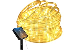 ‎BTFARM Btfarm Solar Lichterschlauch Aussen Wetterfest, 10M 100 LED Solar Lichtschlauch Outdoor IP65 Wasserdicht, 8 Modes Lichterkette Außen Solar für Garten Terrasse Zaun Hof Weihnachten Party Deko, Warmweiß