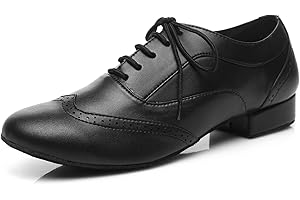 MINITOO Scarpe da ballo standard uomo in pelle classica L421 Nero Bianco 4 5 cm Tacco EU