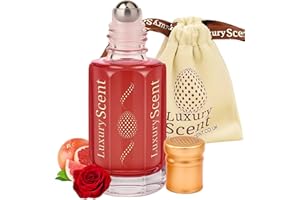 LUXURY SCENT Perfume Oil Red Musk Roll-On 6ml – Long Lasting Alcohol Free Arabian Attar – Premium Unisex Fragrance with Fresh Musky Floral Notes – Clean, Elegant, Travel Size Perfume Oil for Men and Women