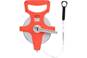 50 m rullbandsmått med ergonomiskt handtag, öppet måttband 50 m, måttband av glasfiber, rullmåttband, dubbelsidig skala med rullmåttband