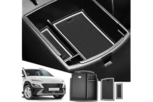 SXCY Compatibles con Hyundai Kona Hybrid N Line 2018-2023 Reposabrazos Caja de Almacenamiento Hyundai Kona Central Consola Organizador Bandeja Hyundai Kona Accesorios (Blanco)