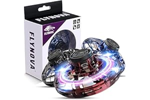 Fly UFO Balle Volante Contrôlée, Spinner Magic Flying Toy Upgrade Flight Gyro Fly Spinner avec Rotation à 360 ° et Lumières LED pour Enfants et Adultes (Rouge)