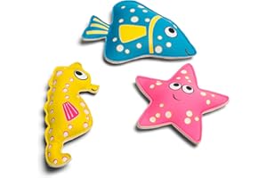 BS Toys Animaux Plongée GA173- Jouets Aquatiques pour Enfants - Convient À Partir De 6 Ans - Jouets sous-Marins Colorés - Animaux De Plage en Néoprène Remplis De Sable - Rose,Bleu,Jaune -24×4×31.5 Cm