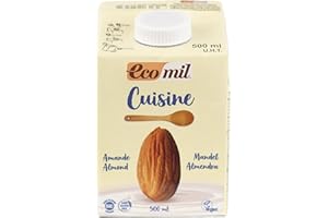 Ecomil Cusine Almond Bio 500 ml. Crema de almendra bio para cocinar. Sin gluten, sin lactosa, sin soja, sin huevo y sin proteína láctea.