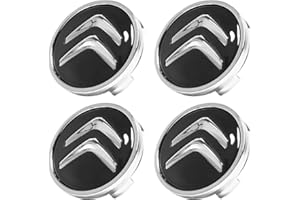 Fsaklaskdy 4 Pièces Cache Moyeux, 60 mm Enjoliveurs pour Auto, ABS Cache Moyeux, Cache de Roue Centrale, Capuchon Enjoliveur Centre Roue Compatible avec Citroën C1 C2 C3 C4 C5 Moyeu Aluminium, Noir