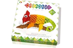 CreativaMente-141333 Anime Creagami-Camaleonte-Origami 3D, Multicolore, Medium, 717