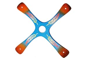 BOOMERANG EVOLUTION Boomerang S-Quad, Boomerang for Beginner or Good Pitcher, created by The World Champion, Easy to Launch, Outdoor Sport, with a range of 20 m, follow the instructions (Blue)