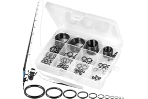 Annyswit 90 Stück/11 Größen Angelrutenführung Rutenring Set mit Pinzette, Angelrute Reparatur Set, Hochfeste verschleißfeste Angelruten Keramikführungen Set, Keramik Angelruteringe (3,8mm-29,8mm)
