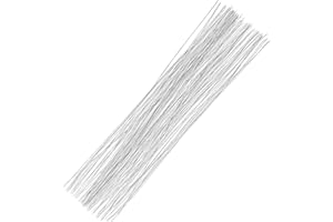 MOMAHUA 100 Pièces Fil de Fer Fleur Blanc,40cm 20# Tige de Fleuriste pour Bricolage et Travaux Manuels,Stem Wire Florist Wire pour Bouquets, Arrangements Floraux et Décorations