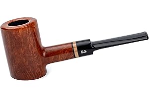 DR WATSON Wooden Tobacco Pipe - Poker Series, Handcrafted from Briar Root, Fits 9mm Filter (Gold)
