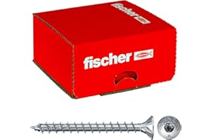 Fischer Viti per Legno o Truciolare Power-Fast II CTF 4,0x40 Filetto totale, Torx, Testa svasata piana, Zincatura bianca, 200 Pz, 670159