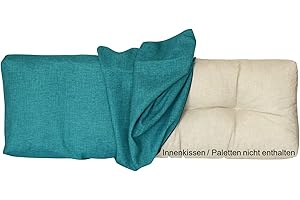 LILENO HOME Pallet Cushion Cover Aqua - Replacement Cover for Back Cushions 120 x 40 x 16-20 cm - Cushion Cover for Euro Pallets - Pallet Cushion Outdoor Cover for Pallet Furniture