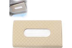 BIPROS Car Tissue Holder - Tissue Holder for Car,Car Napkin Holder,Napkin Holder for Car,Car Visor Tissue Dispenser,Leather Backseat Tissue Holder - Sun Visor Accessory. (Beige, Premium)