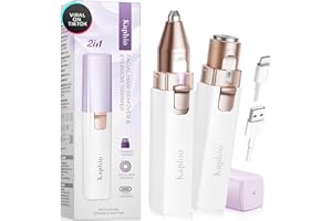 KAPHIO Gesichtshaarentfernung für Frauen: Elektrischer Augenbrauentrimmer & Haarentfernungsgerät 2-in-1 Wiederaufladbarer Gesichtshaarentferner Schmerzfreier Augenbrauenformer für Oberlippe, Kinn