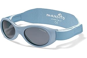 Mausito Gafas de sol BEBÉ 0-1,5 años niño I Gafas de sol infantiles FLEXIBLES I 100% PROTECCIÓN UV I Suave puente nasal I Gafas de sol para bebés con banda ajustable I Diseño Europeo