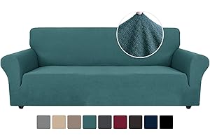 Ystyle Housse Canapé 4 Places avec Accoudoirs, Extensible Housses de Canapé, Universelle Housse Canape Protection Chat Chiens Griffures, Housse Fauteuil Antidérapante, Turquoise