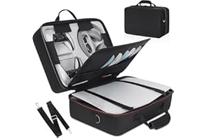 IBVIVIC Tragetasche für PS5 Reisetasche Aufbewahrung Disc/Digital Edition und Controller, Tasche für PS5 Konsole mit Schultergurt (Schwarz)