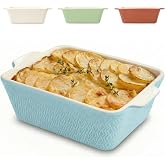 Praknu Small Ceramic Dish &ndash; Non-Stick and Anti-Scratch Ceramic Oven Tray &ndash; Ceramic Oven Dish with Extra High Rim &ndash; Rectangula