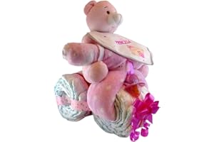 TIERNOS MOMENTOS Tarta De Pañales Con Forma De Moto Para Niña