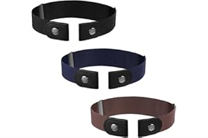 JIYIN 3 sztuki pasków bez klamry dla dzieci, pas dziecięcy bez klamry, elastyczny pasek, niewidoczny pasek ze stretchu, dla chłopców i dziewczynek, mundurek szkolny, dżinsy, 3 sztuki, czarny +