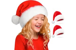 TLarder Santa Hat Christmas Hats Adults: Luxury Xmas Holiday Hat for Adults Unisex Velvet Father Christmas Hat - Santa Hats for Adults Plush Santa Claus Hat for New Year Festive Party Gifts