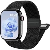 EWEC Apple Watch Uyumlu Manyetik Tokalı &Ouml;rg&uuml; Kordon - 49mm/46mm/45mm/44mm/42mm/41mm/40mm/38mm Uyumlu - Apple Watch SE &amp; Ultra