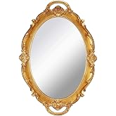 YCHMIR Petit miroir mural vintage ovale doré 37 x 25,4 cm