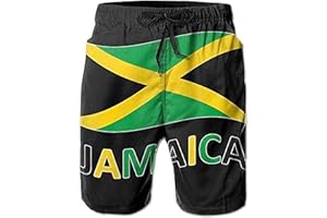 CMEY Men's Board Shorts Jamaican Flag Swim Trunks Summer Beach Shorts