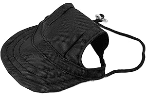CERSALT Chapeau de Baseball pour Chien, Chapeau de Sport Mignon et Confortable pour Petits Chiens pour l'extérieur(Le Noir, S)
