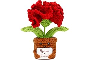VERLUKY Weihnachtsgeschenke für Mama,Besondere Mutter Tochter Geschenk Nelken,Geburtstagsgeschenk Mama,Gehäkelte Blumen Geschenke für Frauen Deko