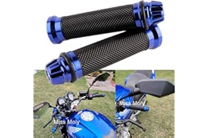 MISS MOLY Empuñadura de Manillar de Motocicleta de 7/8" 22mm, Antideslizante Caucho Empuñaduras de Moto Manillar