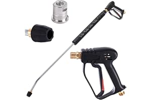 TECHKAR Pistola ad alta pressione con lancia e ugello compatibile con idropulitrice Kärcher Kranzle, in acciaio legato