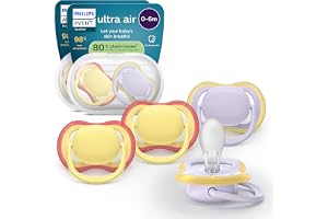 Philips Avent Ultra Air Smoczki — ortodontyczny smoczek dla dzieci w wieku 0–6 miesięcy, symetryczna miękka silikonowa końcówka, bez BPA, 2 etui do sterylizacji, 4 sztuki, SCF087/20
