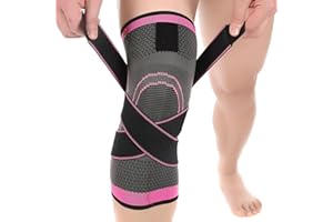 zuxify Knee Brace for Women, Adjustable Compression Knee Support Sleeve for Arthritis, ACL, MCL, Meniscus Tear for Running, Sports, Knee Pads for Tendonitis, Bursitis, Ligament Injuries(1 pack)