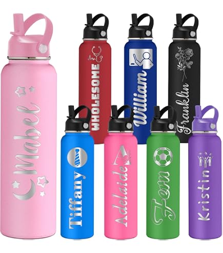 Gourde Théière Double Paroi Personnalisée - 40 Cl Avec Infuseur Et Bouchon Bambou Gravé Prénom, Cadeau Idéal Thé