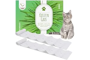 HappySeed Graines d'herbe à chat 80 x 10 cm – Herbe à chat digestive toute l'année convient à tous les chats