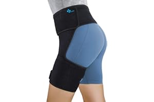 REAQER Hip Thigh Support Brace Groin Compression Wrap for Pulled Groin Sciatic Nerve Pain Hamstring Injury Recovery and Rehab Fits Both Legs Men & Women