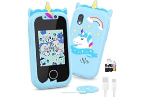 Ashfly Smartphone Per Bambini- Cellulare per Bambini, Regalo Giocattoli per Bambina 3 4 5 6 7 8 9 10 anni Compleanno Natale, 2,4" Giocattoli Elettronici Educativi con 13 Giochi, Telecamera, Musicale