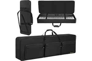 OUUTMEE 88 Key Keyboard Gig Bag Case, Portable Padded Electric Piano Keyboard case with 10mm Cotton 600D Oxford Cloth Keyboard case Gig Bag(57.5 x 8 x 18 inches)