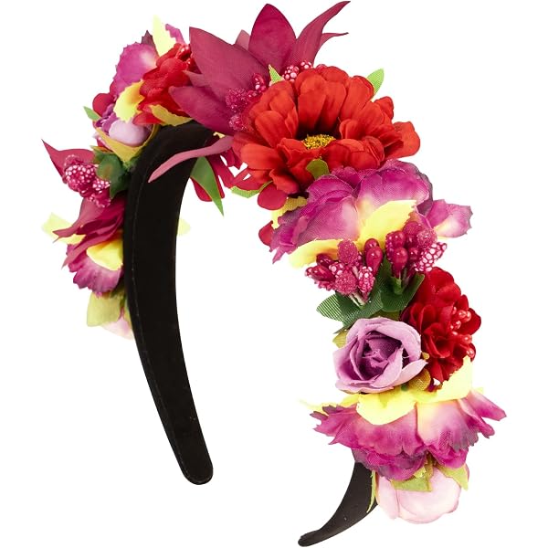 Blumen Haarreif „Sabia“ Mit Rosen – Für Dirndl, Hochzeit, Festival (Rot)