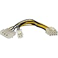 StarTech.com 6 Inch 4 Pin to 8 Pin EPS Power Adapter with LP4 - F/M - ATX to EPS Power Adapter (EPS48ADAP)