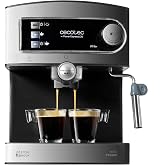 Cecotec Manual Express Coffee Maker with 20 Pressure Bars Power Espresso 20 | 850W, 1.6L Reservoir, Double Output Arm and 2 F