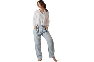 BOHORIA® Muślinowe spodnie piżamowe, uniseks, damskie i męskie, luźne i przytulne spodnie do wypoczynku, spodnie piżamowe, spodnie rekreacyjne