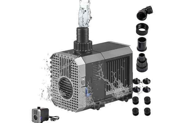 EXLECO Pompe D'alimentation Pompe Eau Submersible Mini Pompe Aquarium 3000L/H Pompe de Bassin 55W Pompe Submersible Pompe à Eau Fontaine Pompe de Filtration pour Étang Fontaine Réservoir de Poissons