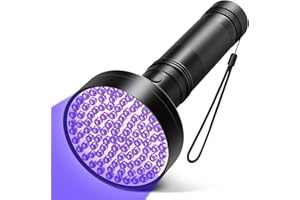 Coquimbo Linterna Ultravioleta, 100 LED Luz Negra Linterna UV Flashlight Gran área de iluminación, 395nm Linterna UV Detectores de Orina para Alfombra, Cortinas, Sábana, Sofá