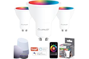 Lumiled 3 x Smart SAYO PAR16 lampa LED GU10 5 W 450 lm Wi-Fi, ściemniana, wielokolorowa, RGBW, Wi-Fi, żarówka, timer, Smart Home, 16 mln kolorów, sterowanie za pomocą aplikacji, kompatybilna z Amazon