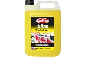 CarPlan Ultra Wash and Wax 5L - Shampoo Auto a pH Neutro | Deterge, Lucida e Protegge senza Aloni | Rimuove Sporco e Residuati Stradali